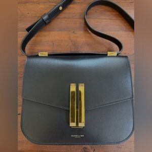 DeMellier Black Crossbody Bag with Gold Accents